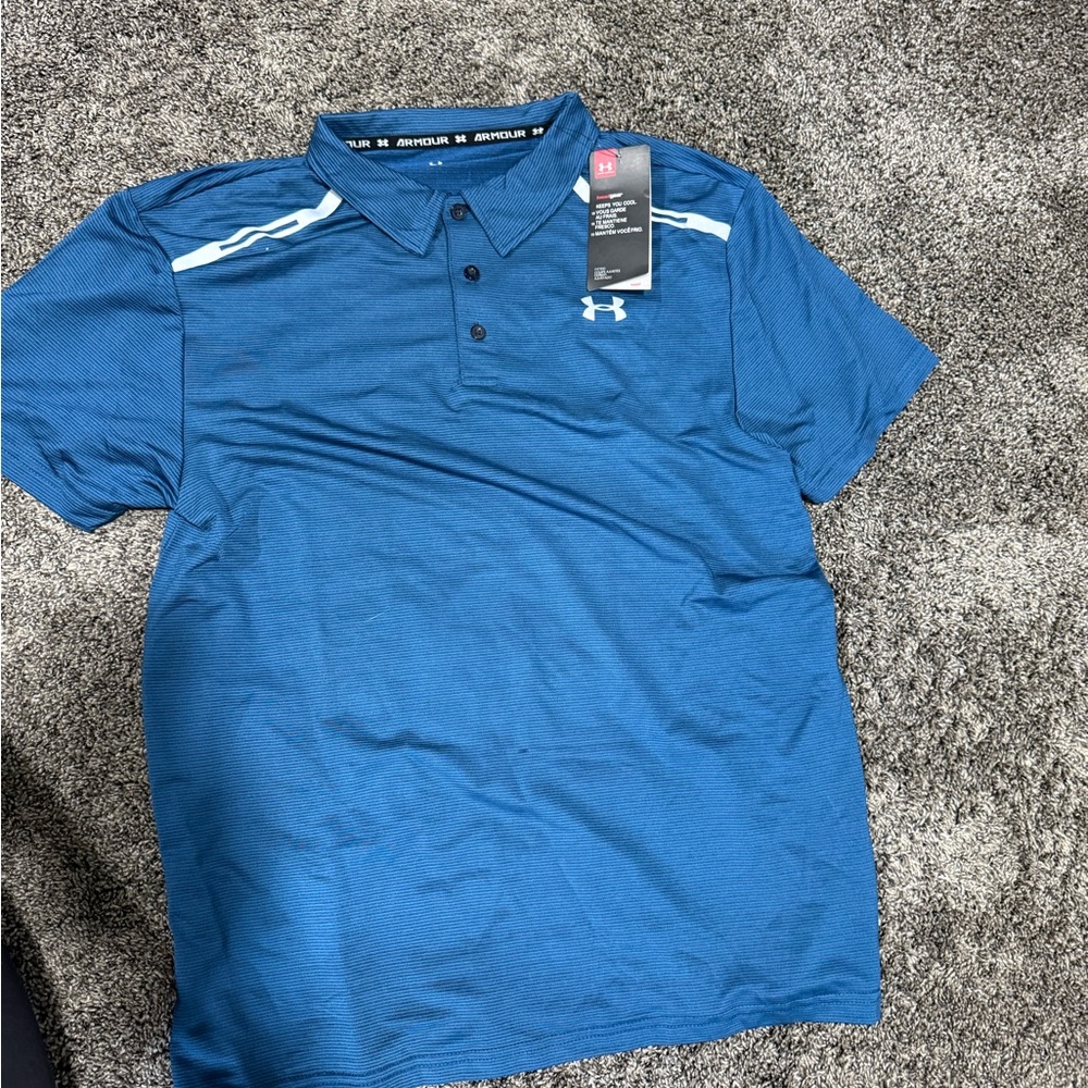 Under Armour Men's Blue Polo Shirt XL